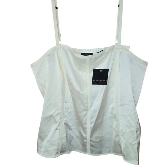 Apostrophe Tops - Apostrophe Cream Spaghetti Strap Blouse Size 24W Beautiful Top! NEW WITH TAGS